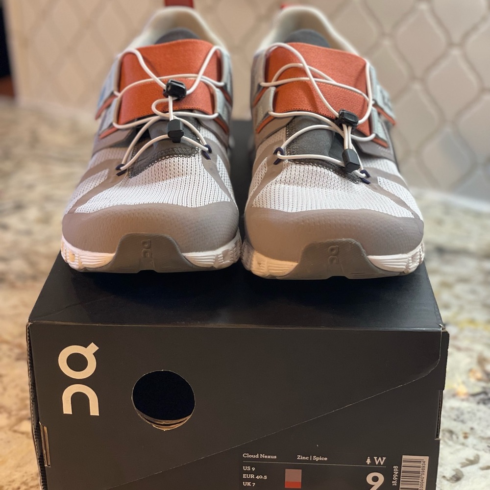 On-Running Cloud Nexus - womens - size 9 - color: zinc/spice - worn 5 times